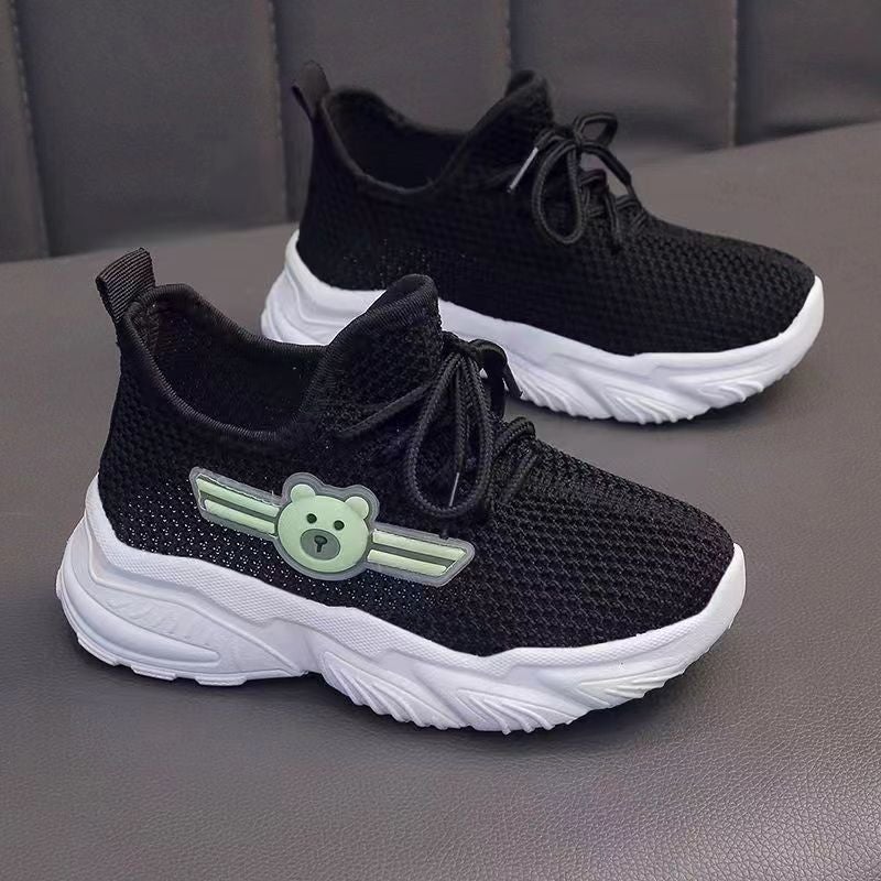 2024 Kids Trendy Dad Sneakers Breathable [WZ] Black 