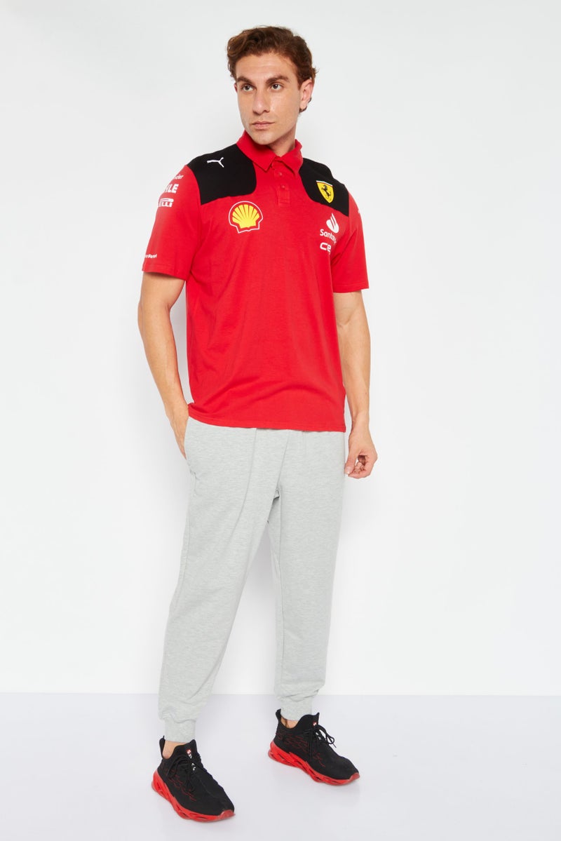 Puma x Scuderia Ferrari Men Sportswear Fit Short Sleeve Outdoor Polo Shirt, Red - Image 2