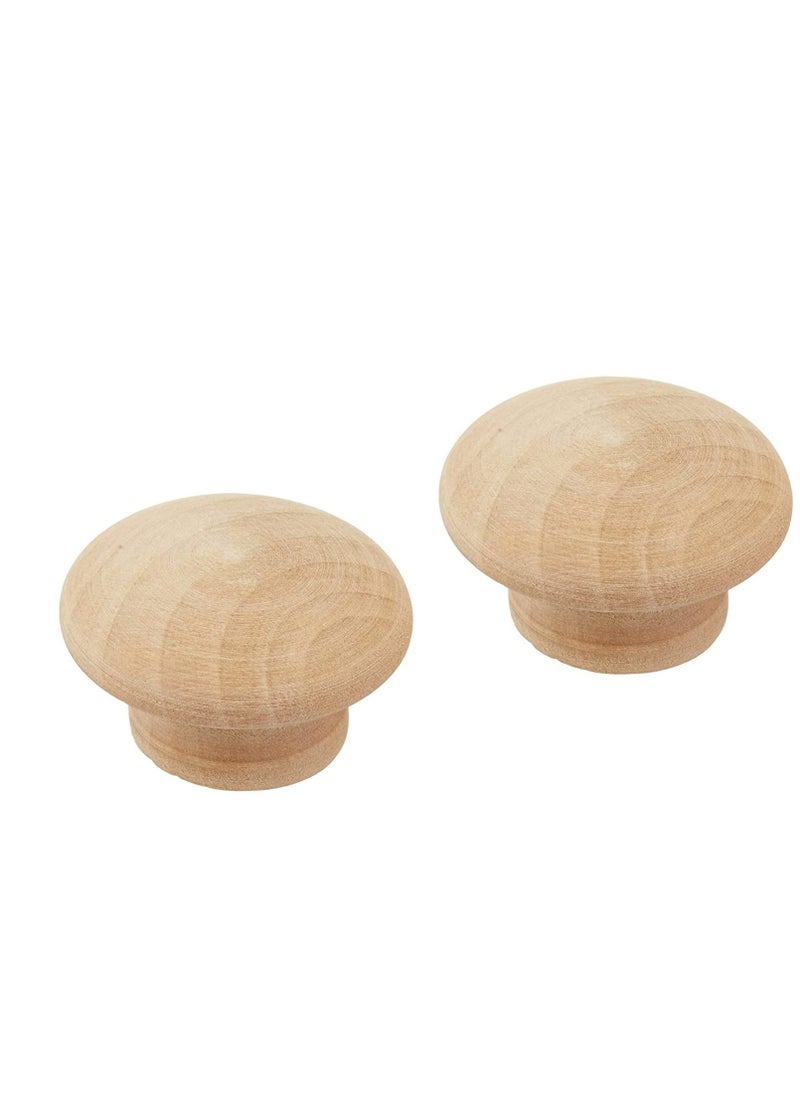 KNP KNP 35mm Pine Finish Drawer Wooden Knob 2Pcs designed to add a natural and elegant touch to your cabinets, drawers, and cupboards.  - Image 1