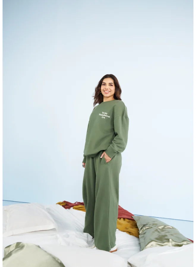 NeceSera EverGreen Terry Wide Leg Lounge Pants