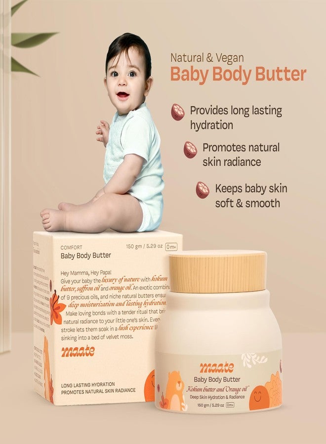 Maate Baby Body Butter (Pack of 2 * 150 gm) | Enriched with Pure Kokum Butter, Shea Butter & Saffron Oil | Cream For Face, Skin & Body | Body Butter For Kids 0-12 year | Moisturizer Cream - Image 2