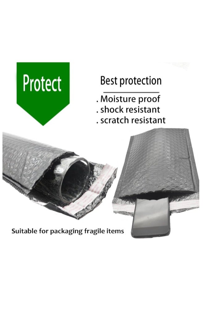 الواحة-TH عبوة من 20 كيسًا بريديًا ذاتي الغلق بفقاعات مقاس 18×23 سم، كيس مبطن للتغليف والشحن، باللون الأسود - Image 3