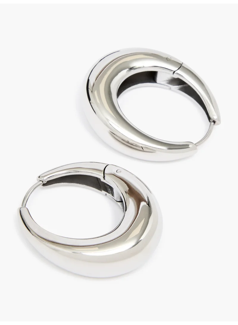 French Connection UK Sculptural Oval Hoop Earrings