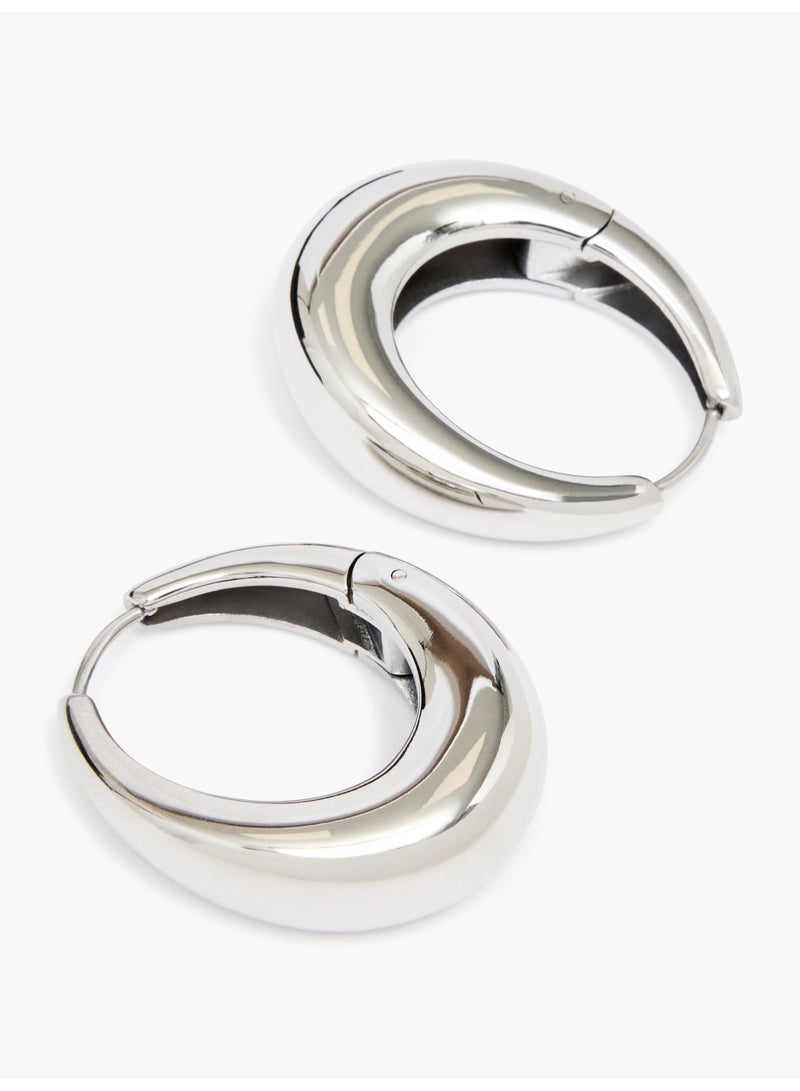 French Connection UK Sculptural Oval Hoop Earrings - Image 2