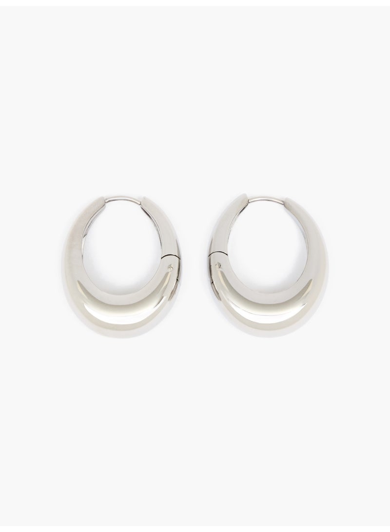 French Connection UK Sculptural Oval Hoop Earrings - Image 1