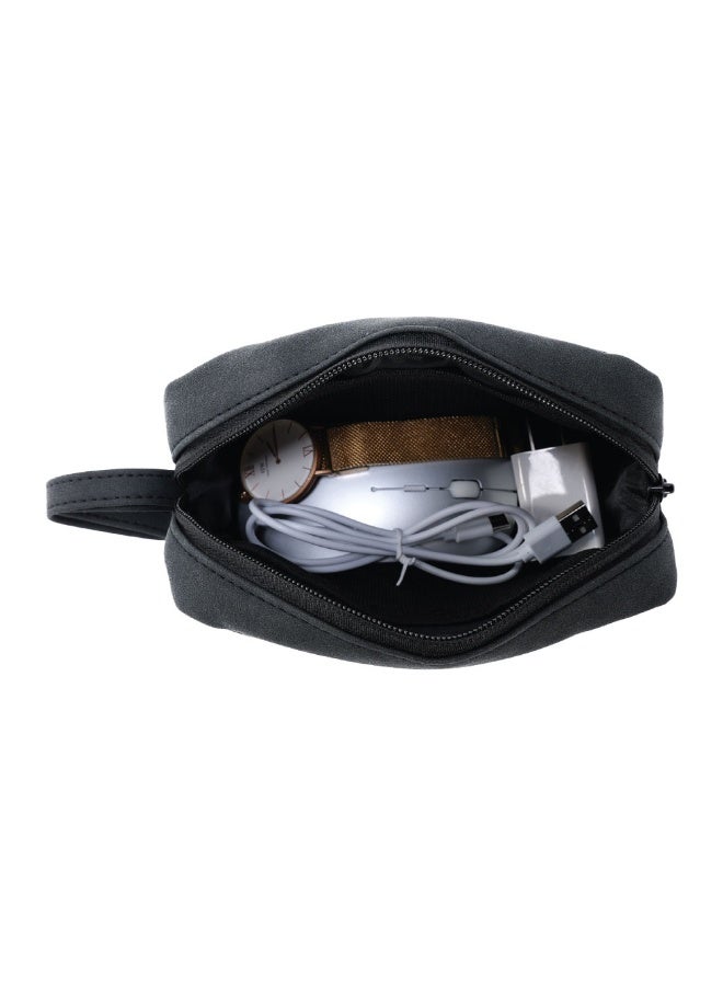 أفو حقيبة متعددة الاستخدامات  أنيق من خامة متينة مقاومة للماء، مثالية لحفظ وتنظيم الكابلات، الشواحن، الإكسسوارات، والساعات، مناسبة للسفر والاستخدام اليومي  بلون أسود . - Image 2