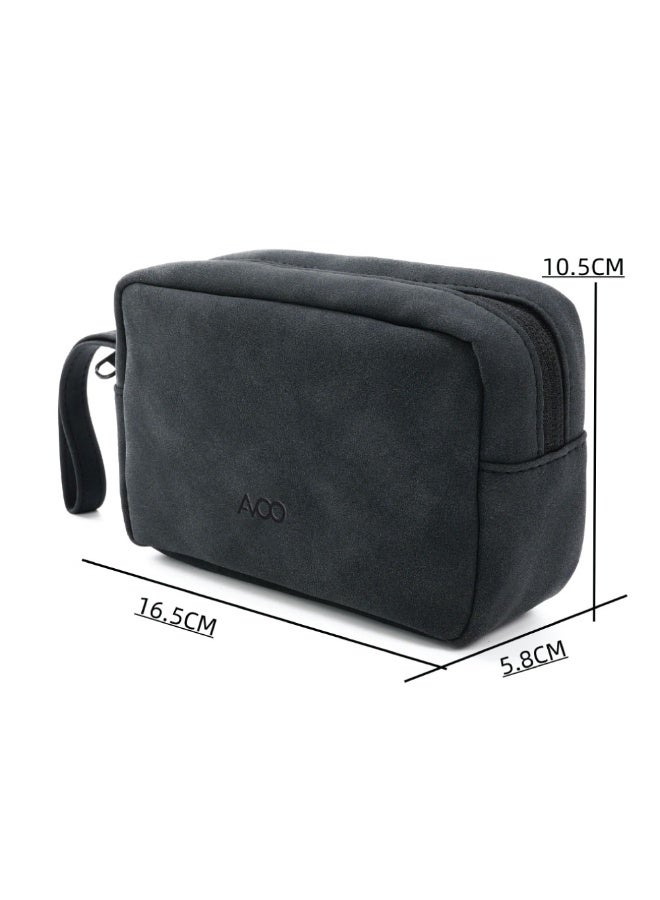 أفو حقيبة متعددة الاستخدامات  أنيق من خامة متينة مقاومة للماء، مثالية لحفظ وتنظيم الكابلات، الشواحن، الإكسسوارات، والساعات، مناسبة للسفر والاستخدام اليومي  بلون أسود . - Image 3