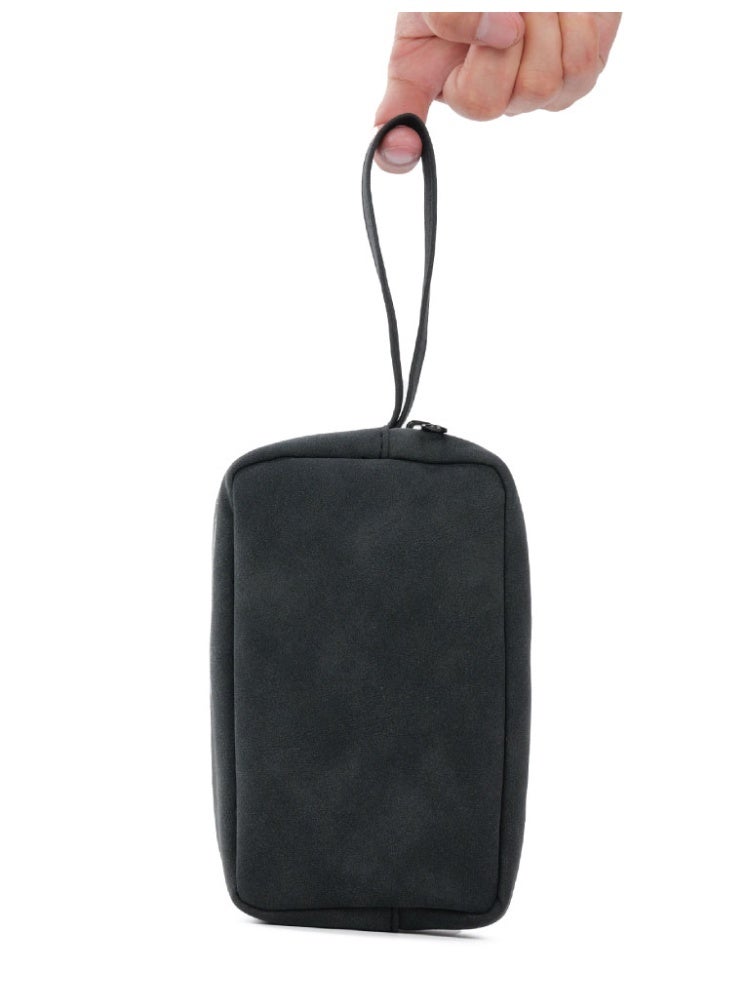 أفو حقيبة متعددة الاستخدامات  أنيق من خامة متينة مقاومة للماء، مثالية لحفظ وتنظيم الكابلات، الشواحن، الإكسسوارات، والساعات، مناسبة للسفر والاستخدام اليومي  بلون أسود . - Image 4