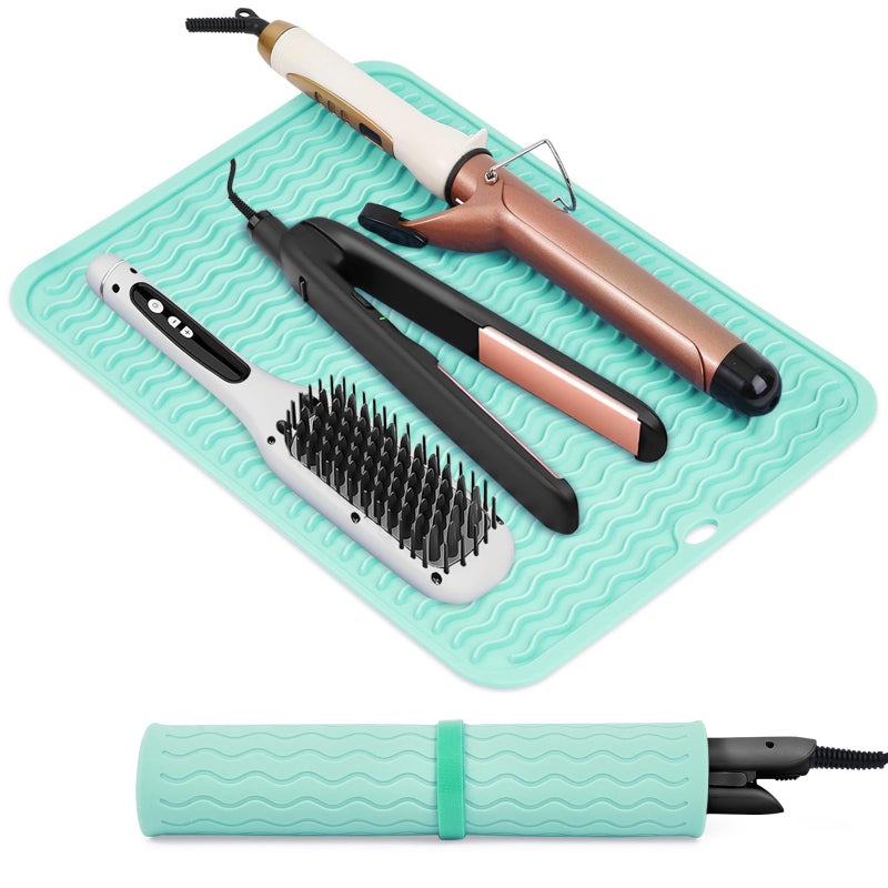 Suafrnut Oversize Silicone Heat Resistant Mat Portable Travel Mat Cover for Curling Irons Flat Irons Hair Straightener and Hot Hair Styling Tools142 x 11