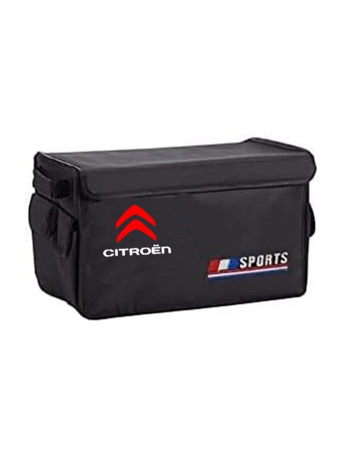 Citroen trunk organizer with pockets and divided compartments