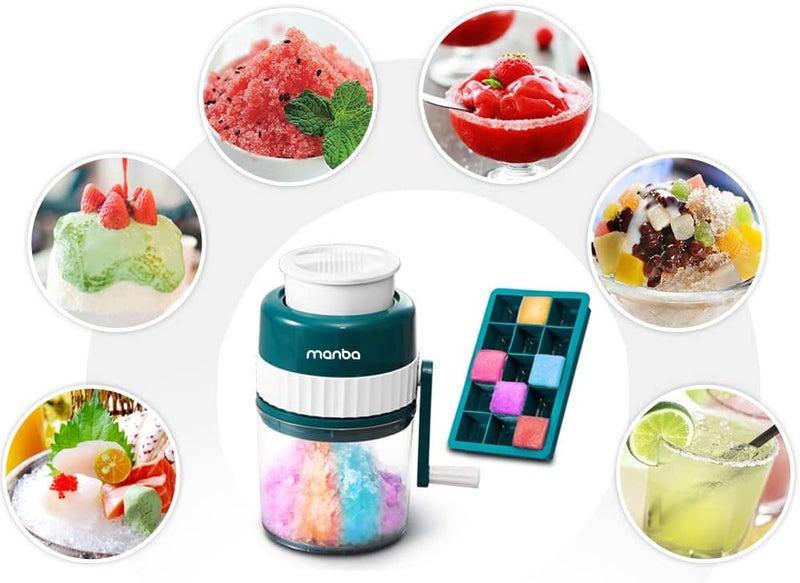 Manba Ice Shaver and Snow Cone Machine - Premium Portable Ice Crusher and Shaved Ice Machine with Free Ice Cube Trays - BPA Free - Image 3