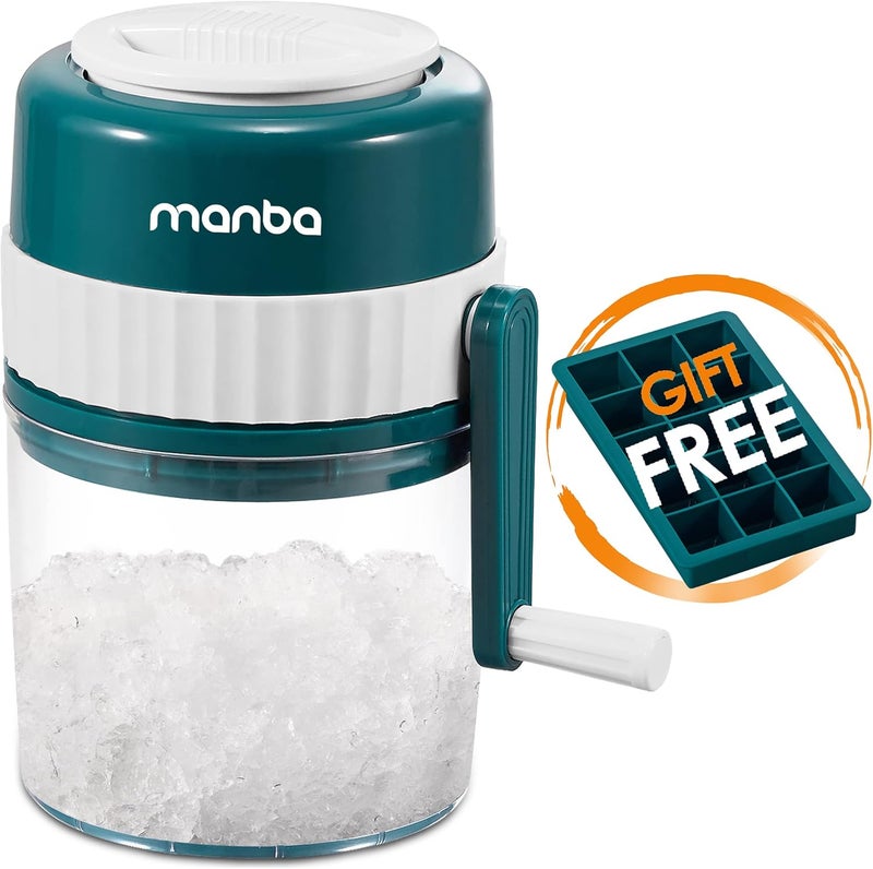 Manba Ice Shaver and Snow Cone Machine - Premium Portable Ice Crusher and Shaved Ice Machine with Free Ice Cube Trays - BPA Free - Image 1