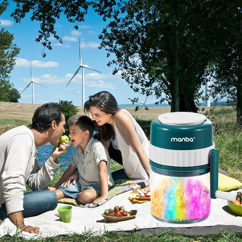 Manba Ice Shaver and Snow Cone Machine - Premium Portable Ice Crusher and Shaved Ice Machine with Free Ice Cube Trays - BPA Free - Image 4