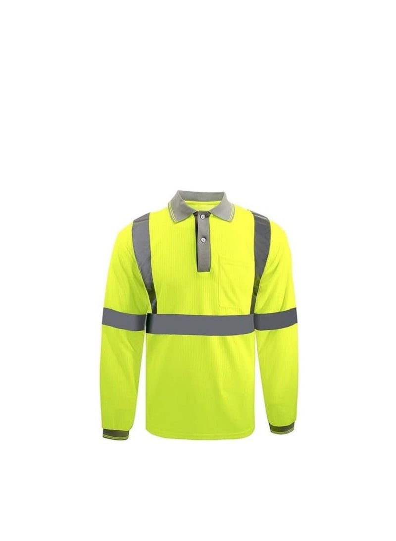 ABBASALI Safety Long Sleeve T-Shirt Reflective Bright Construction Workwear for Men  - Image 1