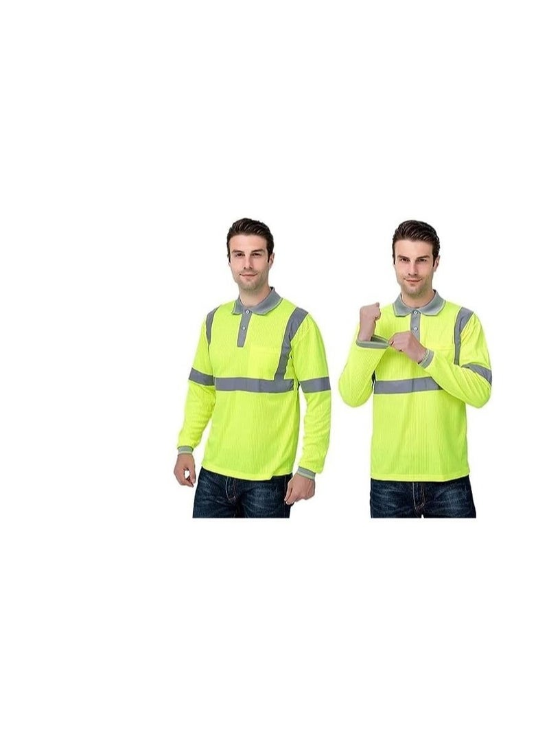 ABBASALI Safety Long Sleeve T-Shirt Reflective Bright Construction Workwear for Men  - Image 3