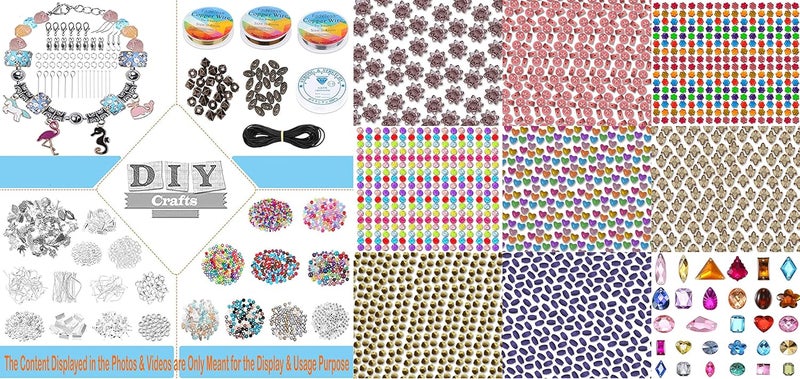 DIY Crafts DIY Crafts 200x Pcs Kit, DIY Kit-Set, Jewelry Ribbon Making Kit Splendid Chosen Beads Findings Charms Tool Bracelets Rings Earrings Necklace Making (200x Pcs Kit, DIY Kit-Set) - Image 4