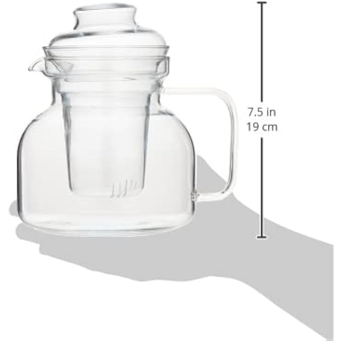 ريحني إبريق الشاي البسيط 15 رطل زجاج مقاوم للحرارة مع فلتر أساسي وأعشاب دافئ مناسب لاستخدام طباخ الغاز وطباخ كهربائي - Image 5