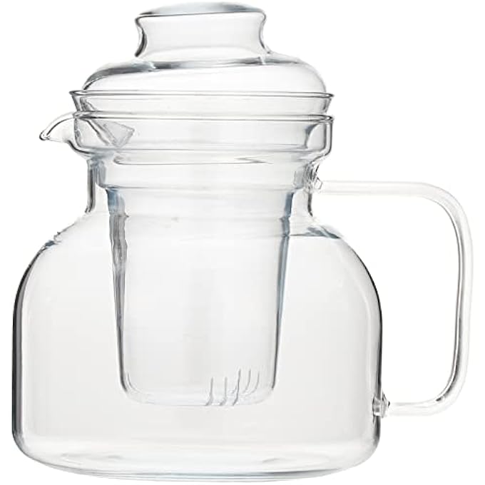 ريحني إبريق الشاي البسيط 15 رطل زجاج مقاوم للحرارة مع فلتر أساسي وأعشاب دافئ مناسب لاستخدام طباخ الغاز وطباخ كهربائي - Image 2