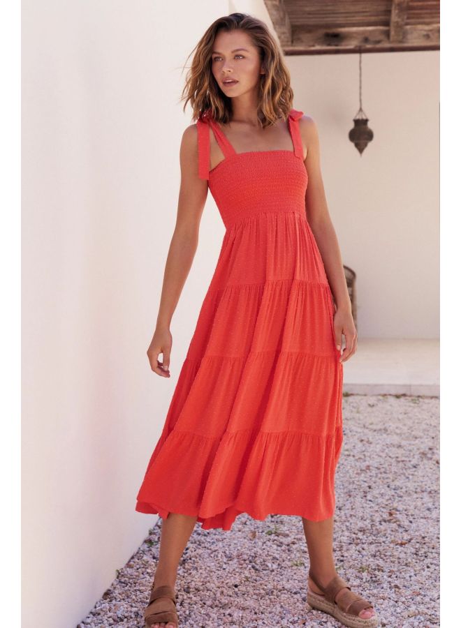 SPRING Summer New Style Elegant Strappy Tie Tube Top Large Skirt Dress Women - Image 1