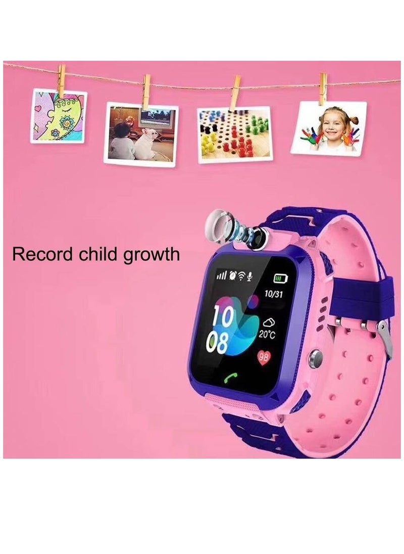 LW - Ultra-thin Waterproof Kids Tracker Phone Call For Boys Girls Sport Smart Watch Pink - Image 1