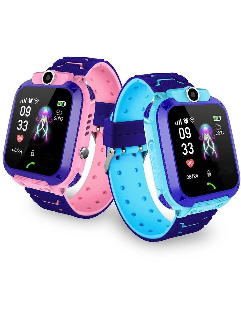 LW - Ultra-thin Waterproof Kids Tracker Phone Call For Boys Girls Sport Smart Watch Pink - Image 1