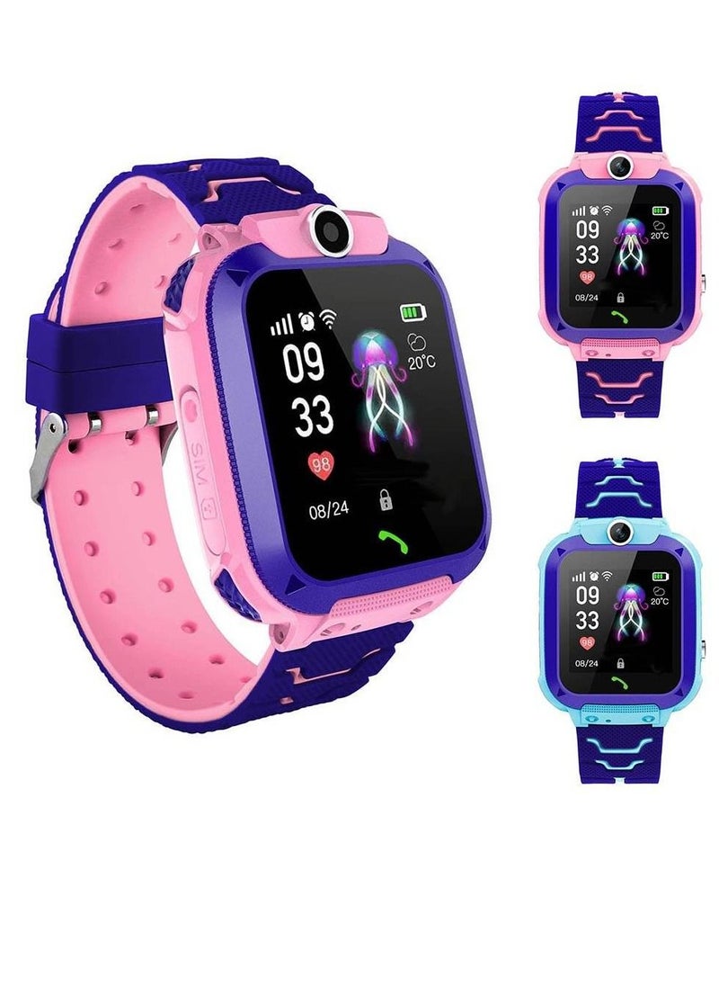 LW - Ultra-thin Waterproof Kids Tracker Phone Call For Boys Girls Sport Smart Watch Pink - Image 1