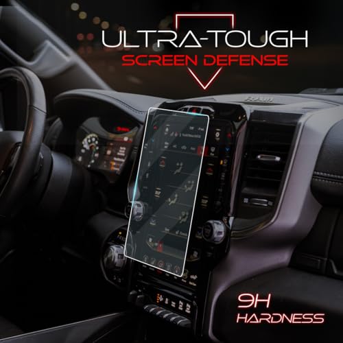 Kykr 12 inches Tempered Glass Screen Protector for 2019-2025 Dodge Ram 1500, 2500, 3500, 9H Hardened, Anti-Glare, and Anti-Scratch Glass, Easy to Apply, Water-Resistant Car Accessories, Gloss - Image 2