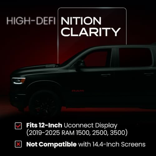 Kykr 12 inches Tempered Glass Screen Protector for 2019-2025 Dodge Ram 1500, 2500, 3500, 9H Hardened, Anti-Glare, and Anti-Scratch Glass, Easy to Apply, Water-Resistant Car Accessories, Gloss - Image 3