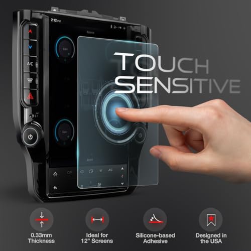 Kykr 12 inches Tempered Glass Screen Protector for 2019-2025 Dodge Ram 1500, 2500, 3500, 9H Hardened, Anti-Glare, and Anti-Scratch Glass, Easy to Apply, Water-Resistant Car Accessories, Gloss - Image 4