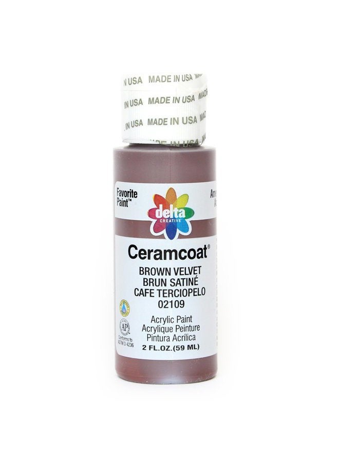 Delta Creative Ceramcoat Acrylic Paint in Assorted Colors (2 oz), 2109, Brown Velvet - Image 1