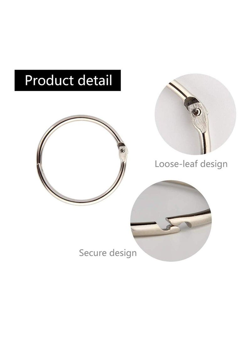 Excefore - Binder Rings 0.8 Inch, 60 Pcs Book Rings, O Rings for Flashcards Loose, Metal Rings for Index Cards, Silver Loose Leaf Binder Rings for Paper, School, Home or Office - Image 1