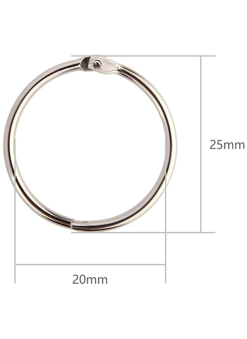 Excefore - Binder Rings 0.8 Inch, 60 Pcs Book Rings, O Rings for Flashcards Loose, Metal Rings for Index Cards, Silver Loose Leaf Binder Rings for Paper, School, Home or Office - Image 1