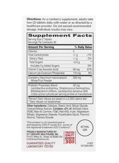 21st CENTURY Cranberry with Probiotics 60 Tablets  - Image 2