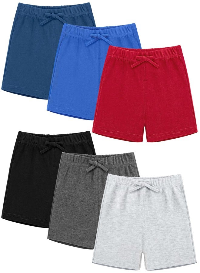 Resinta 6 Packs Unisex Baby Toddler Shorts Baby Cotton Solid Shorts with Drawstring Baby Breathable Soft Summer Clothes - Image 1