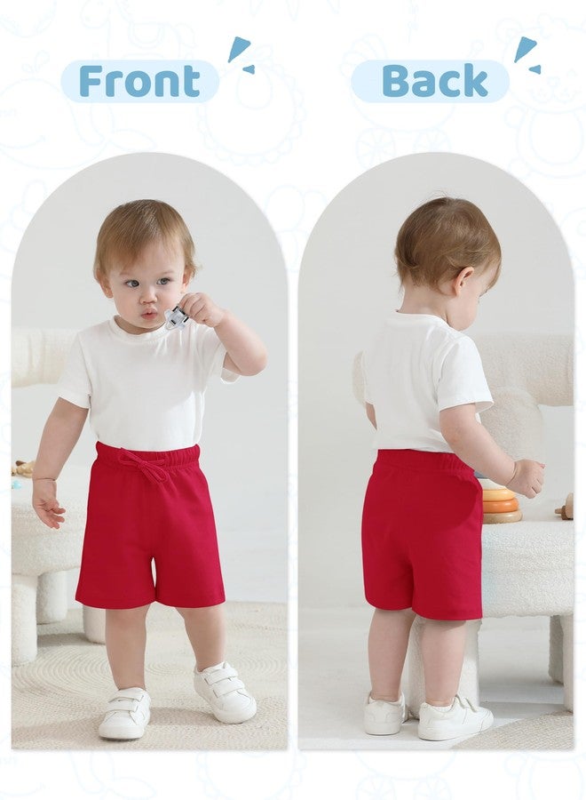 Resinta 6 Packs Unisex Baby Toddler Shorts Baby Cotton Solid Shorts with Drawstring Baby Breathable Soft Summer Clothes - Image 5