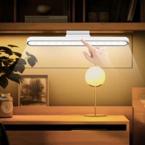 ELEPHANTBOAT Plastic Led Cabinet Lights With Magnet,Eye-Protection Study Light,3 Color Led Light,Touch Button Control,2000Mah Battery,Magnetic Installation Led Lights For Wardrobe,Closet,Bedside,White - Image 1