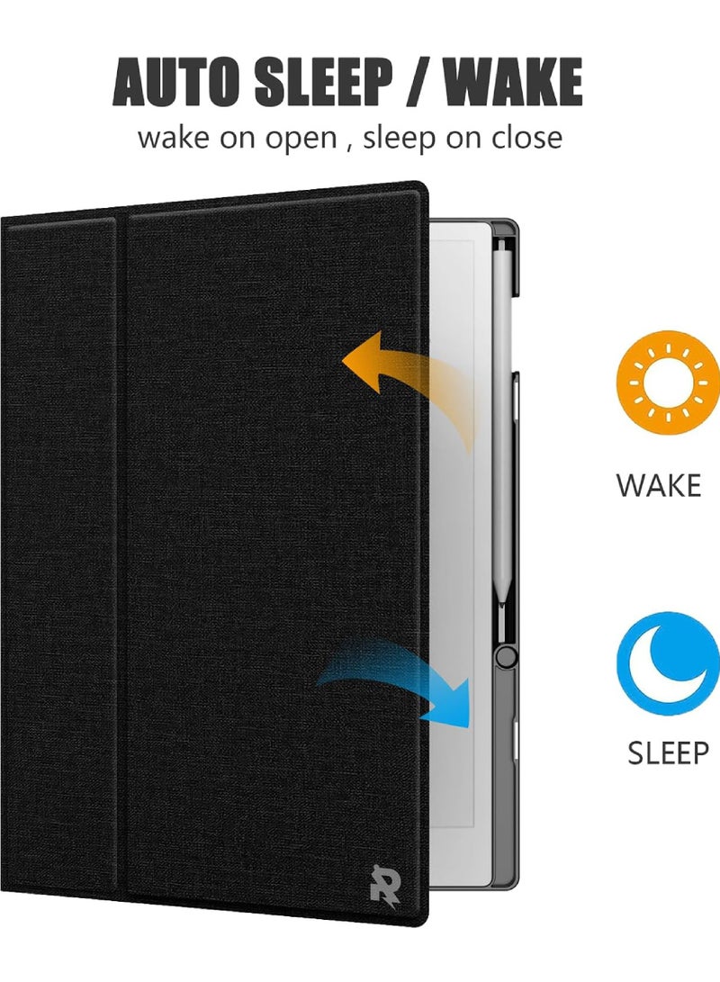 روك بو ورقة ممتازة برو اللون 11.8 بوصة الهاتف المحمول حالة - المدمج في حامل القلم متعددة زاوية عرض النوم التلقائي / استيقظ كتاب الغطاء ، تنطبق على ورقة ممتازة برو قرص 11.8 بوصة صدر في عام 2024 - Image 3
