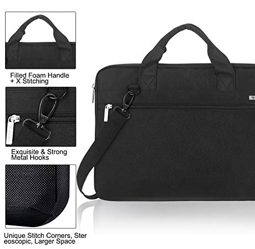 Voova Laptop Bag 13-14 Inch, 360° Protective Laptop Case Sleeve with Shoulder Strap Compatible with Macbook Air 13, MacBook Pro 13/14, Waterproof Computer Bag Slim Briefcase for Men Women, Black - Image 5