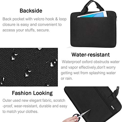 Voova Laptop Bag 13-14 Inch, 360° Protective Laptop Case Sleeve with Shoulder Strap Compatible with Macbook Air 13, MacBook Pro 13/14, Waterproof Computer Bag Slim Briefcase for Men Women, Black - Image 4