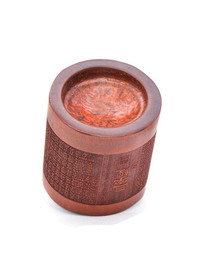 Medifier Vintage Chinese with Three Character Classic Worlds Bamboo Wood Desk Pen Pencil Cup Holder - Image 4