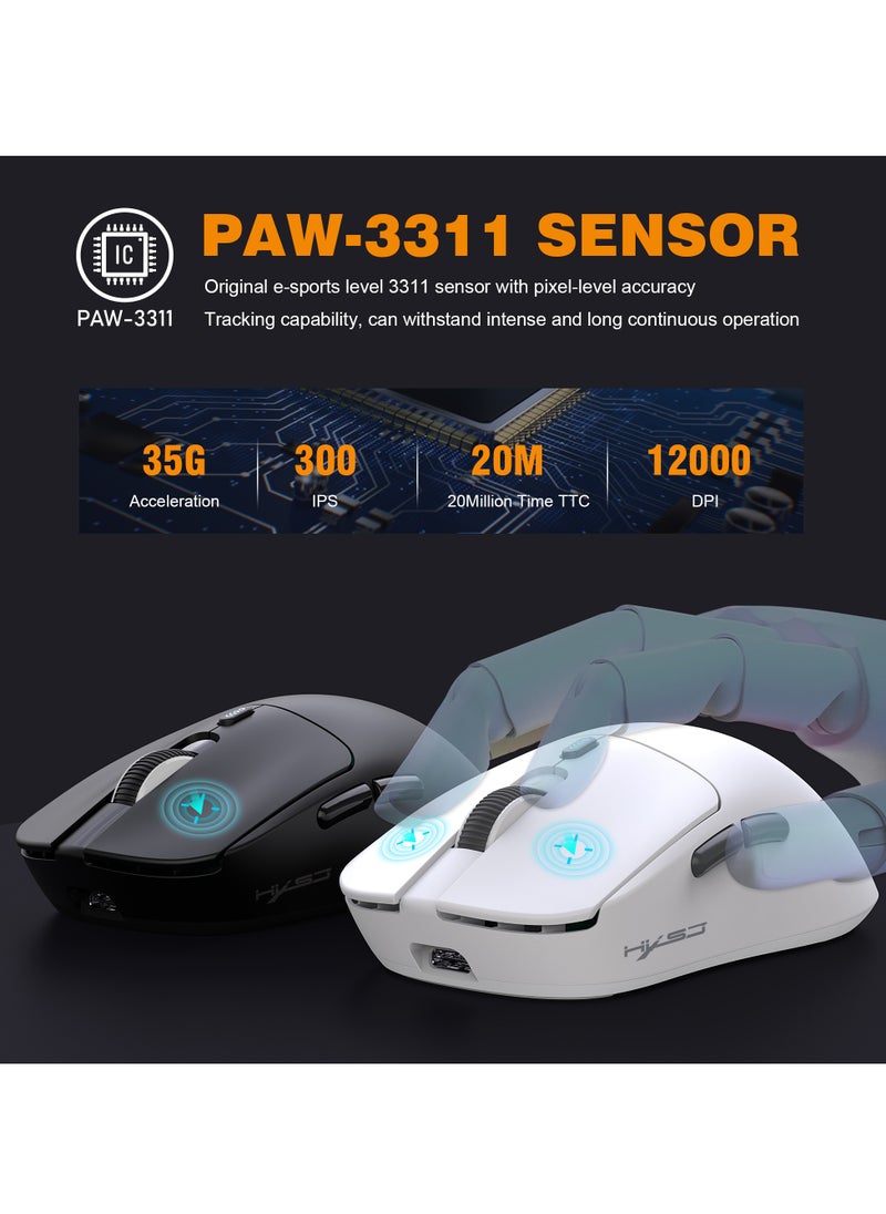 HXSJ - T68 Wireless Gaming Mouse 2.4G/Wired/BT For PC Laptop - Image 1