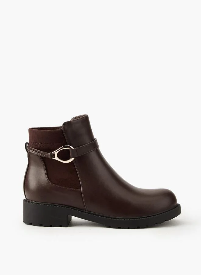 Women Buckle Detail Ankle Boots
