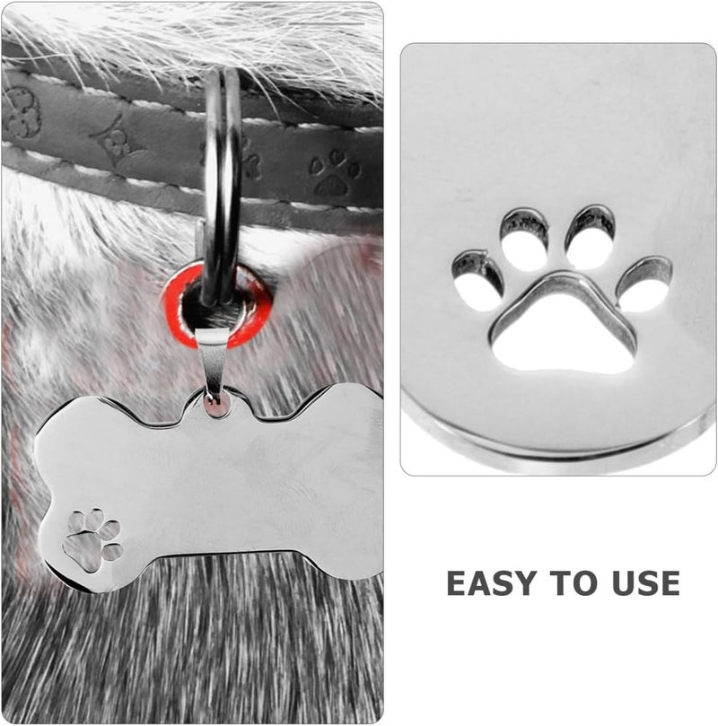BUGUUYO Pack of 10 Dog Tags Blank Labels Metal Tags Blank Dog Tags for Engraving Personalised Dog Tags Dog Tag with Engraving for Pets Charm Small Silver - Image 5