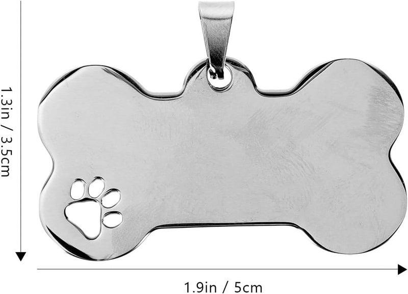 BUGUUYO Pack of 10 Dog Tags Blank Labels Metal Tags Blank Dog Tags for Engraving Personalised Dog Tags Dog Tag with Engraving for Pets Charm Small Silver - Image 2