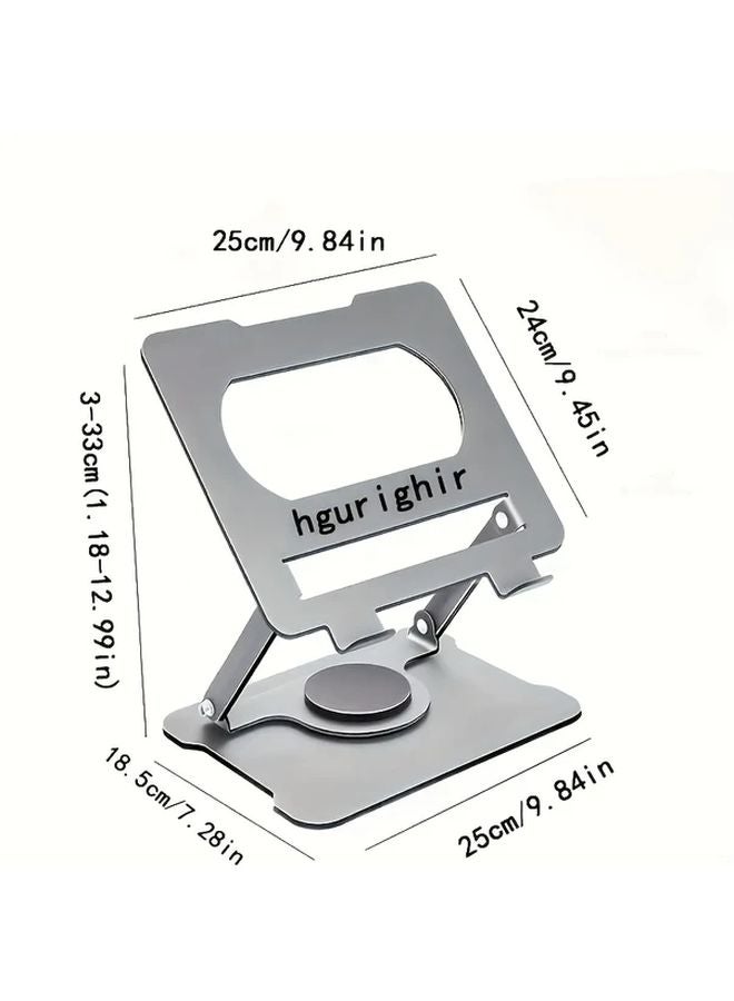 Regular Black Alloy Laptop Tablet Stand Foldable Adjustable Height Angle Rotating Display - Image 3