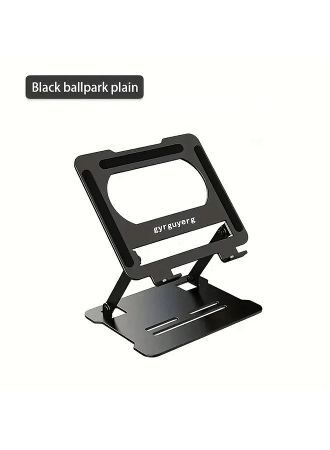 Regular Black Alloy Laptop Tablet Stand Foldable Adjustable Height Angle Rotating Display - Image 1