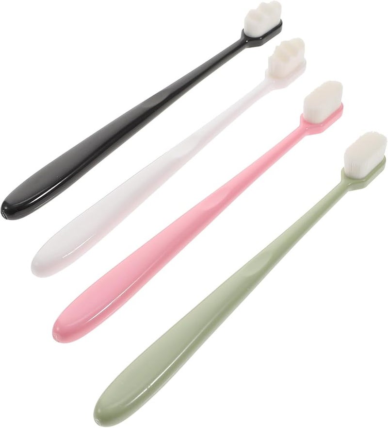 Soft Toothbrushes For Adults With 4 Extra Fine Bristle Heads Gentle On Gums Travel Friendly - Image 2