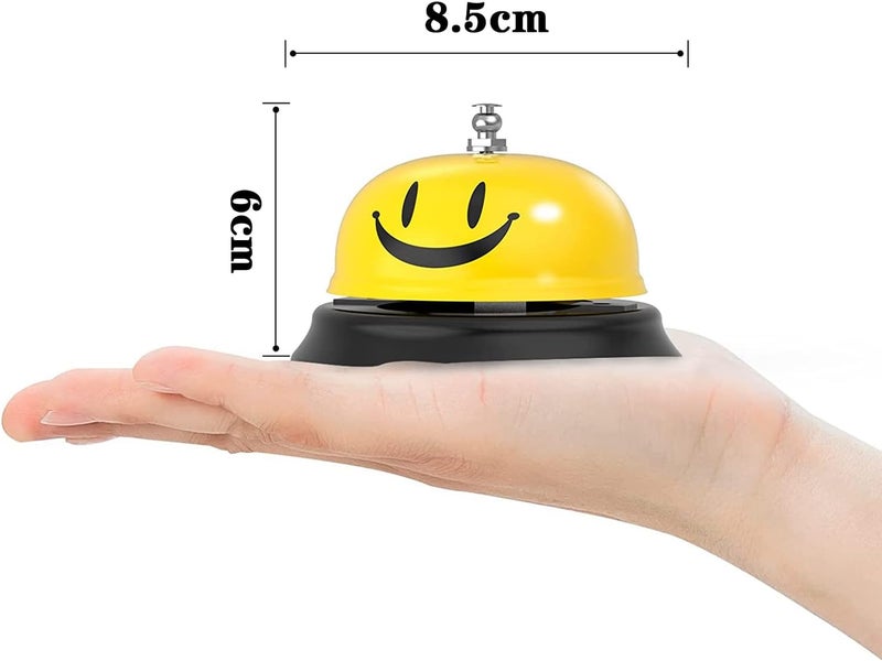 X spring Service Call Bell, 2 Packs Yellow Counter Bell With Environmental Protection Paint Anti-Rust Coating, Front Desk Bell For Schools, Dinner, Hotel, Reception Areas, Service Bell Dinner Desk Bell - Image 4