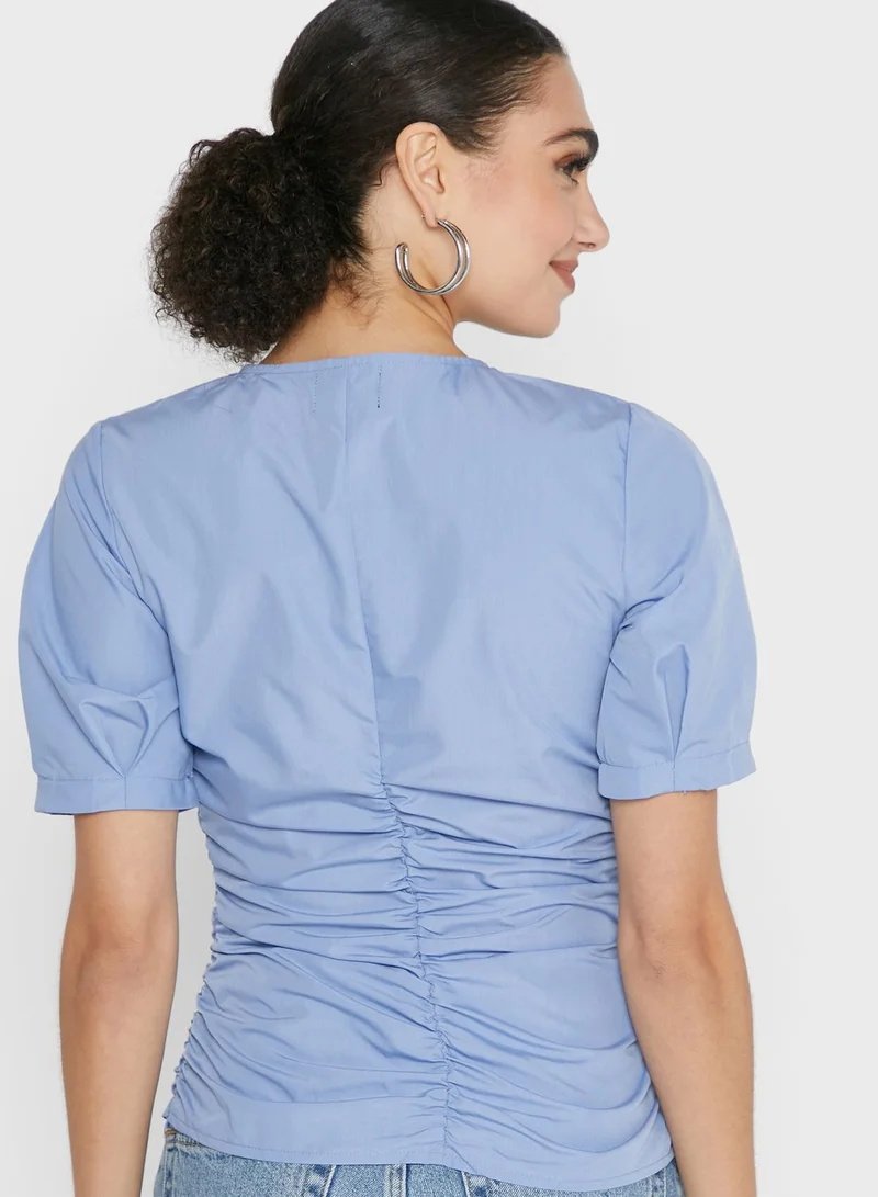 Ginger Solid Ruched Top