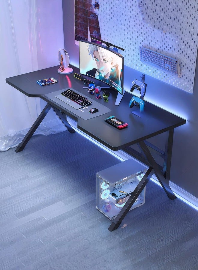 OHAHO 120CM Gaming Table,Gaming Desk, Computer Desk Home Office Desk Extra Large Modern Ergonomic Black PC Table Gamer Workstation (Black, 120x60x75cm) - Image 1
